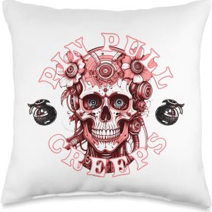 Circuit Bloom Creeps Throw Pillow