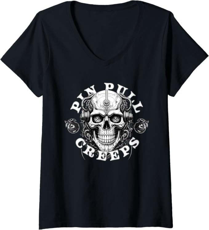 Mind Lag Creeps Womens V-Neck T-Shirt