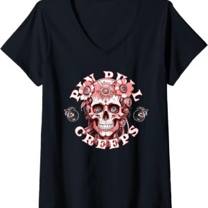 Circuit Bloom Creeps Womens V-Neck T-Shirt