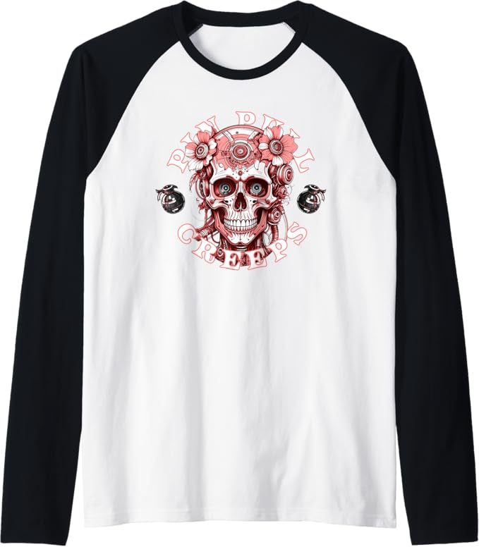 Circuit Bloom Creeps Raglan Baseball Tee