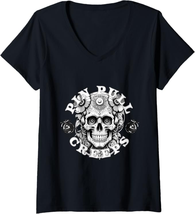Sticky Bloom Creeps Womens V-Neck T-Shirt