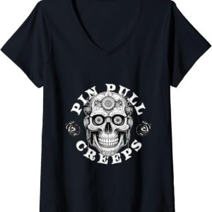 Petal Glitch Creeps Womens V-Neck T-Shirt