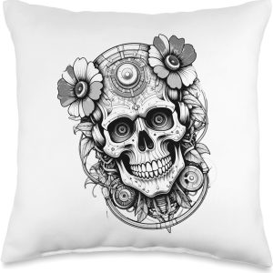 Sticky Bloom Creeps Throw Pillow