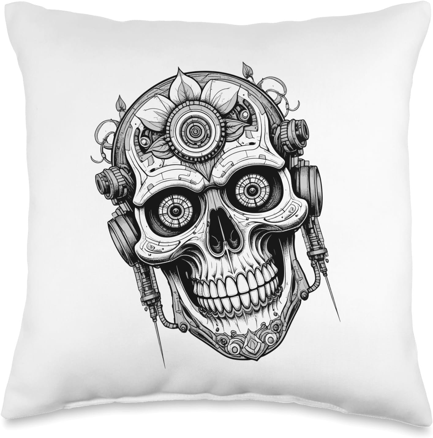 Petal Glitch Creeps Throw Pillow