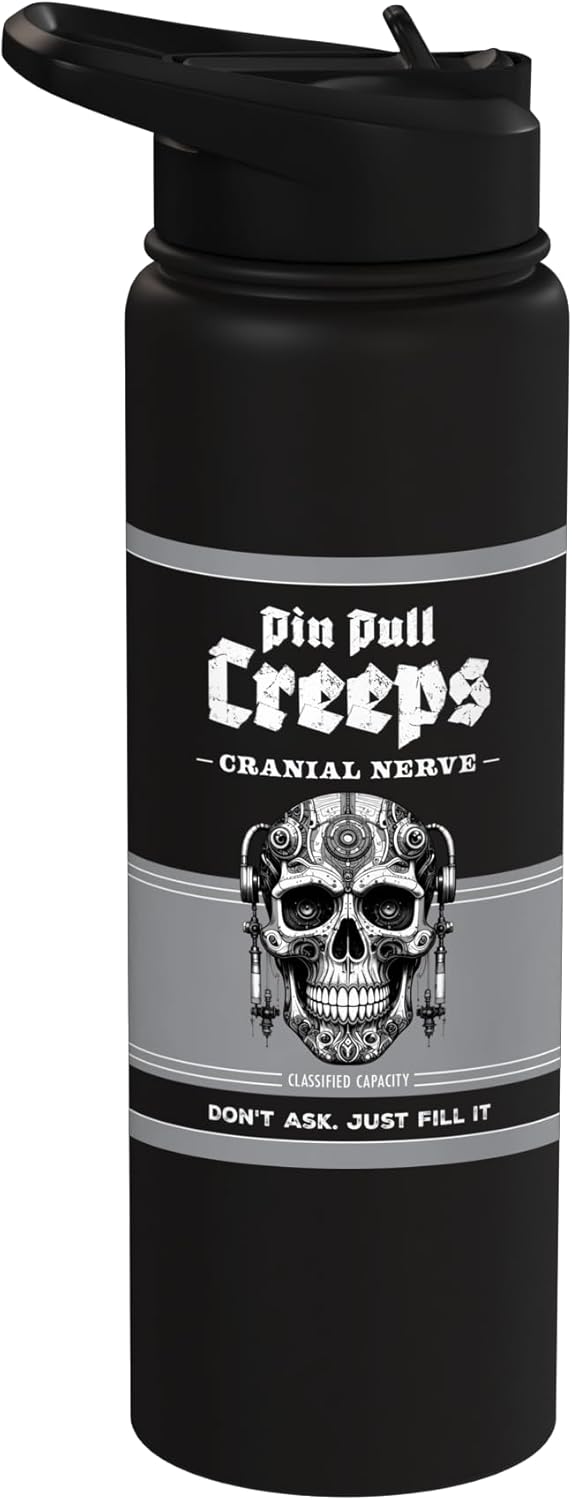 Cranial Nerve Creeps Stainless Steel Insulated Water Bottle