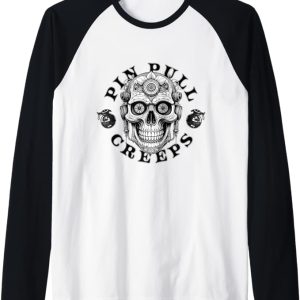 Petal Glitch Creeps Raglan Baseball Tee